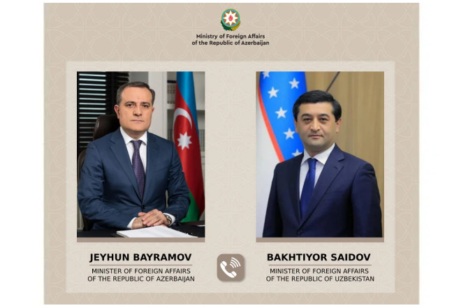 Ceyhun Bayramov özbəkistanlı həmkarı ilə danışdı 