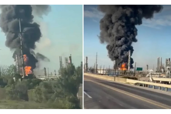 ABŞ-də neft emalı zavodunda partlayış baş verdi - VİDEO