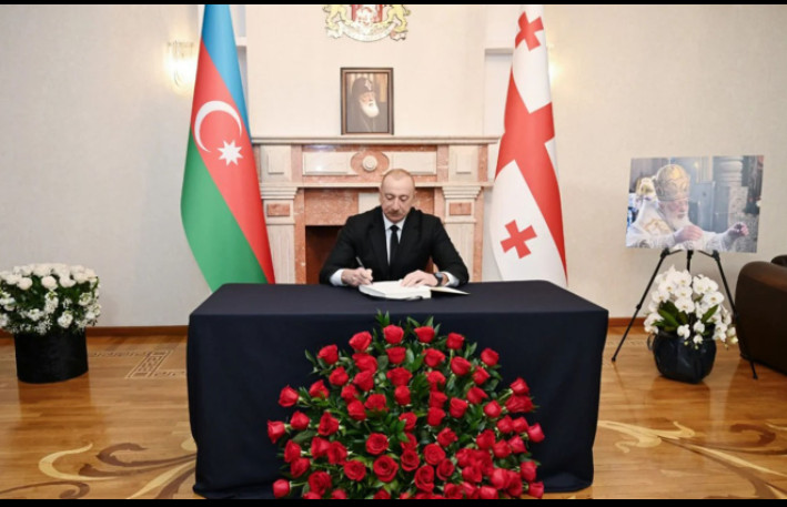 İlham Əliyev Gürcüstanın Azərbaycandakı səfirliyində olub, başsağlığı verib 