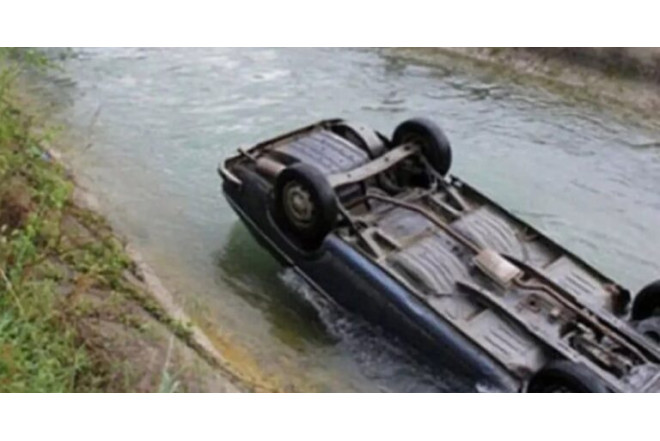 Mingəçevirdə avtomobil kanala düşdü 