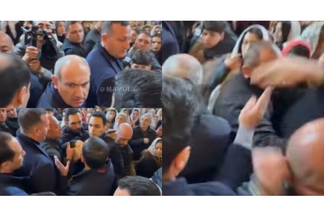 Paşinyana kilsədə yumruq atdılar - VİDEO