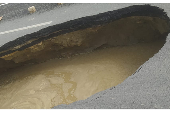 Masazırdakı çökən yolla bağlı - Rəsmi açıqlama