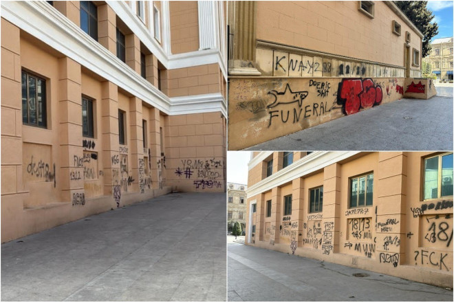 Nizami Kino Mərkəzinin divarlarına qraffiti çəkən şəxslərin kimliyi məlum olub 