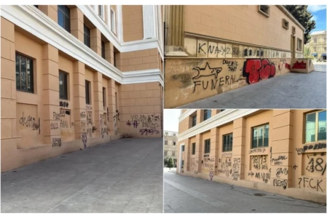 Nizami Kino Mərkəzinin divarlarına qraffiti çəkən Belarus vətəndaşı həbs edilib 