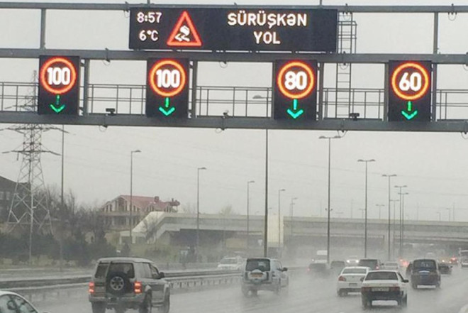 Bu yolda sürət həddi endirildi 