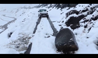 Quba-Xınalıq yolunun bu hissəsi bağlandı 