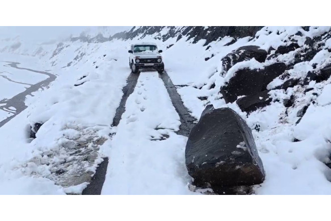 Quba-Xınalıq yolunun bu hissəsi bağlandı 