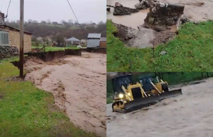 Qusarda leysan yağışları ciddi fəsadlara səbəb olub- VİDEO