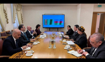 Firudin Qurbanov Türkmənistanın təhsil nazirinin müavinləri ilə görüşdü 