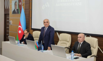 "Azərbaycan iqtisadiyyatının investisiya absorbsiyası" kitabının təqdimat keçirilib - FOTOLAR