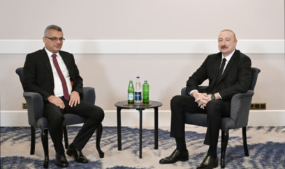 Prezident həmkarı ilə görüşdü - FOTO