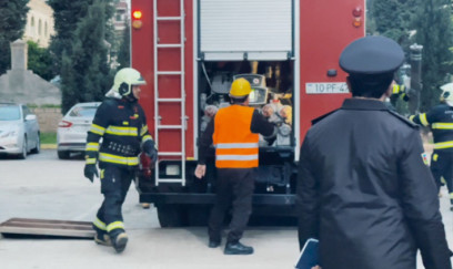 FHN Gəncədə şərti yanğın təlimi keçirdi - FOTOLAR