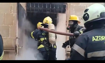 İnternat məktəbinin yataqxanası yandı - VİDEO + YENİLƏNİB