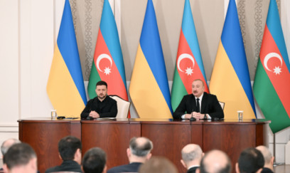 Prezidentlər mətbuata bəyanatlarla çıxış ediblər - FOTOLAR