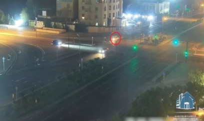 Qəza zamanı işıqforlar yerindən çıxdı