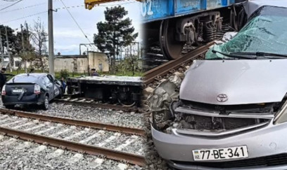 Xaçmazda bir gündə iki “Prius” qatarla toqquşdu - VİDEO