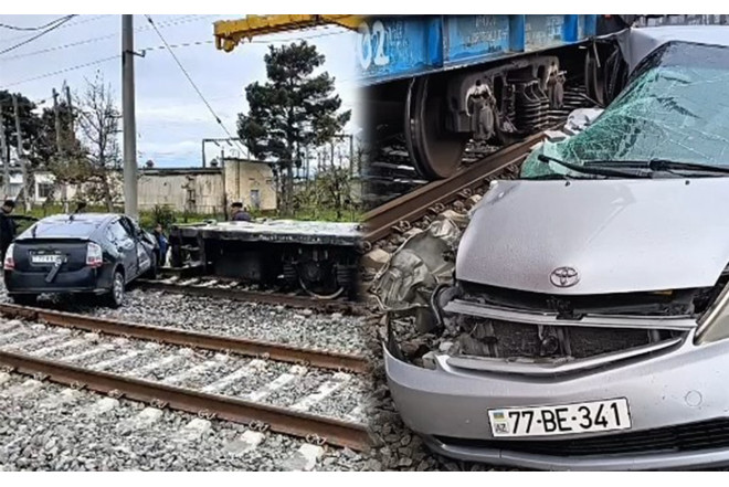 Xaçmazda bir gündə iki “Prius” qatarla toqquşdu - VİDEO