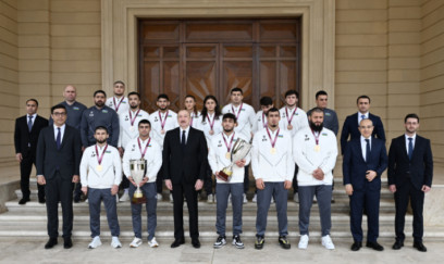 Prezident idmançıları qəbul edib - GÖRÜNTÜLƏR 