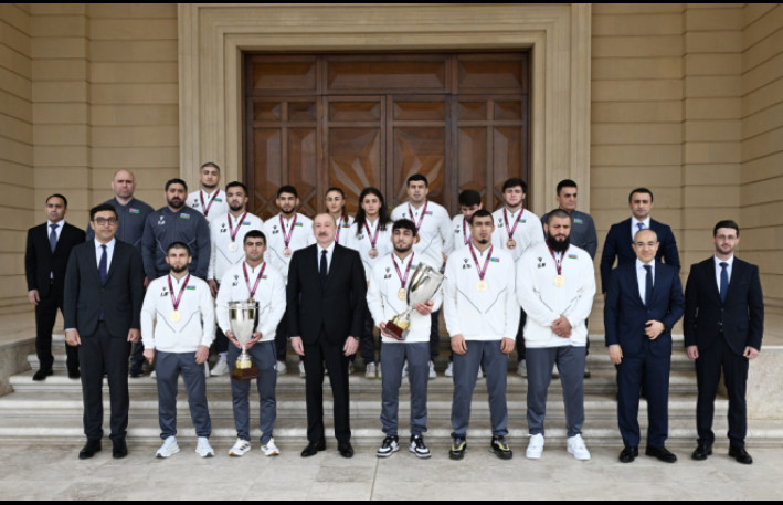 Prezident idmançıları qəbul edib - GÖRÜNTÜLƏR 