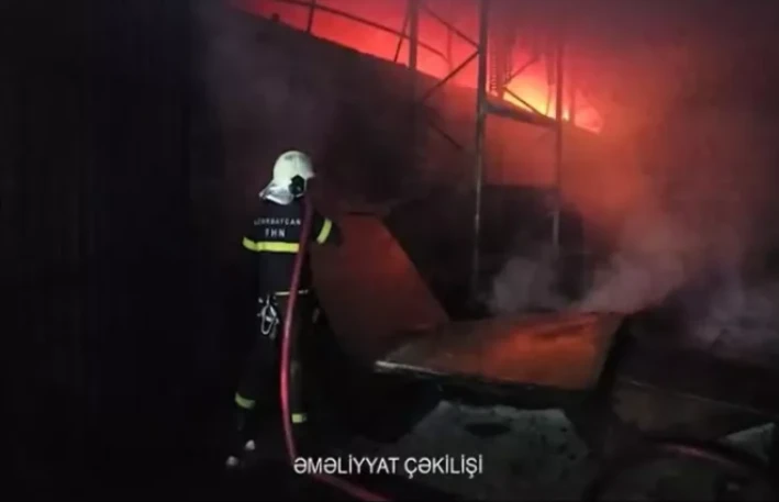 Bakı-Sumqayıt yolundakı obyektlərdə YANĞIN - VİDEO