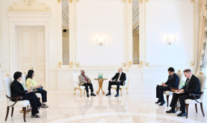 Prezident İlham Əliyev Mavriki Prezidenti ilə görüşüb