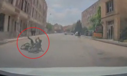 Xırdalanda yolda qorxu dolu anlar - VIDEO