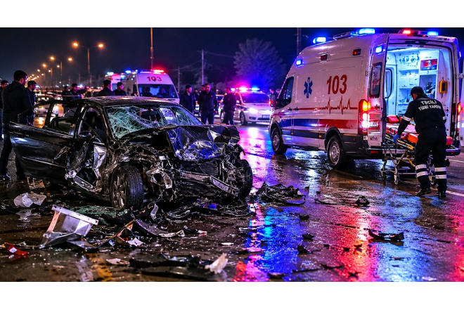 İmişlidə dəhşətli qəza: 2 ölü, 6 yaralı