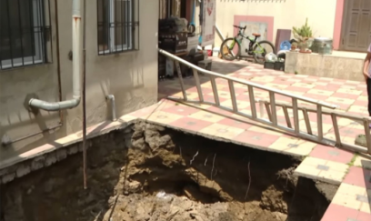 Bakıda evin bir hissəsi çökdü - FOTOLAR