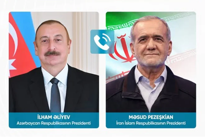 Prezident İlham Əliyevlə Məsud Pezeşkian arasında telefon danışığı olub 