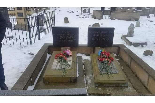 Rəsulzadənin atasının və oğlunun məzarı – FOTO