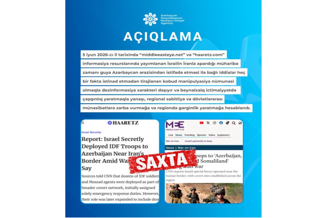 MEDİA: Yayılan məlumat dezinformasiyadır 
