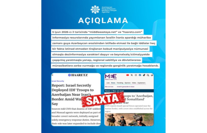 MEDİA: Yayılan məlumat dezinformasiyadır 
