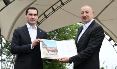 Türkmənistan Prezidentinə Qarabağ atı hədiyyə edilib - FOTOLAR