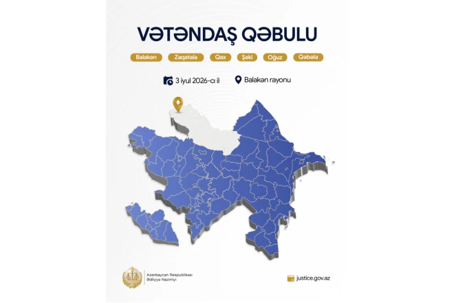 Ədliyyə naziri Balakəndə vətəndaşları qəbul edəcək 