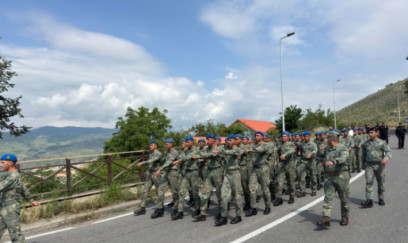 Laçında hərbçilər yürüş ediblər - FOTO