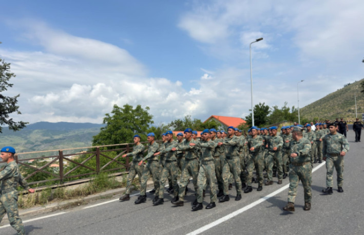 Laçında hərbçilər yürüş ediblər - FOTO