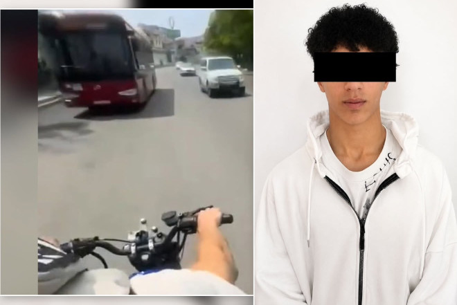 Təhlükəli motosiklet sürücüsü saxlanıldı 