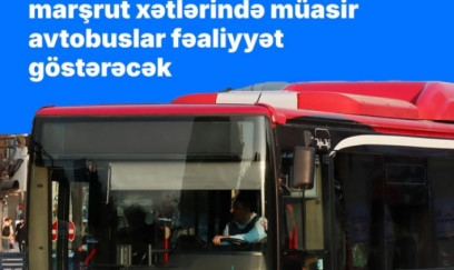 Bakıda daha iki marşrut xəttinin avtobusları yenilənib 