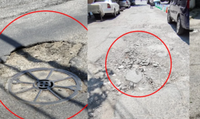 Bakının mərkəzindəki yol yararsız hala düşdü 