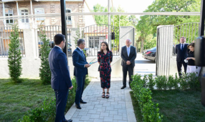 Leyla Əliyeva Şəki Şəhər İncəsənət Məktəbində olub - FOTO