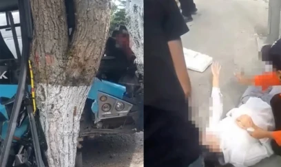 Bakıda avtobus ağaca çırpıldı: 10-dan çox yaralı var - VİDEO