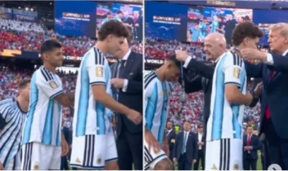 Argentinalı müdafiəçi Trampın əlini sıxmadı 