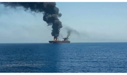 Hörmüz boğazında tanker minaya düşüb 