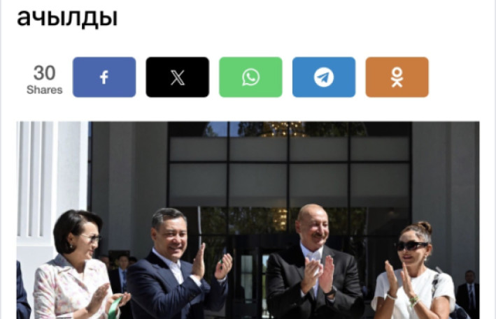 Qırğızıstan mediası İlham Əliyevin səfərini işıqlandırmaqda davam edir