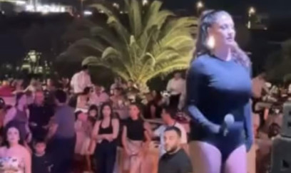Tuğba Ekinçinin Bakıda səhnə geyimi diqqət çəkdi - (Video 
