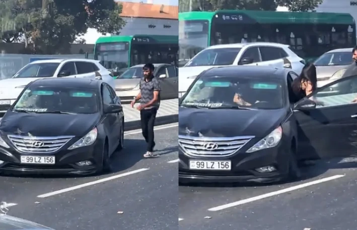 Bakıda qadın sürücü qəza törətdi - “Hyundai” əks yola çıxdı 