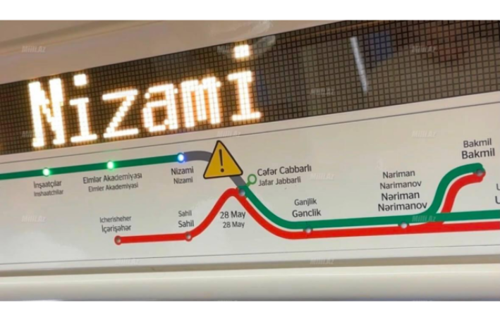 Sabahdan metroda dəyişiklik: "Nizami" və "28 May" arasında qatar olmayacaq