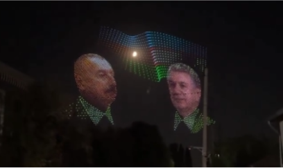 İlham Əliyevin səfəri öncəsi Daşkənd səmasında dron şousu - VIDEO