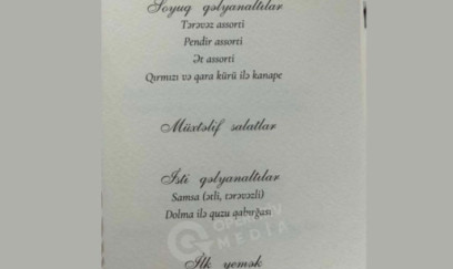 İlham Əliyevin şərəfinə verilən dövlət ziyafətinin menyusu 