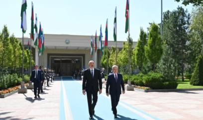 Daşkənddə İlham Əliyevin rəsmi qarşılanma mərasimi oldu - Fotolar 